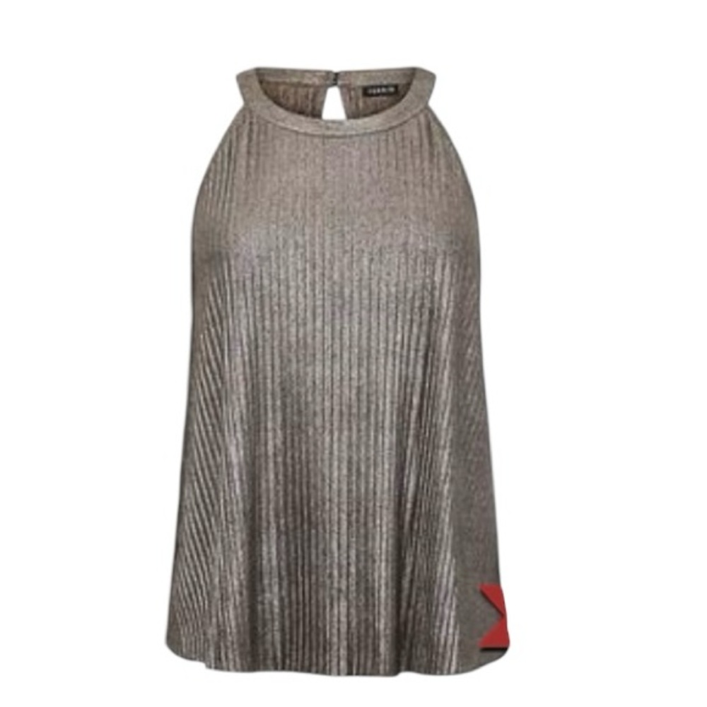Torrid Goddess Sleeveless Metallic Pleated Top 18/20